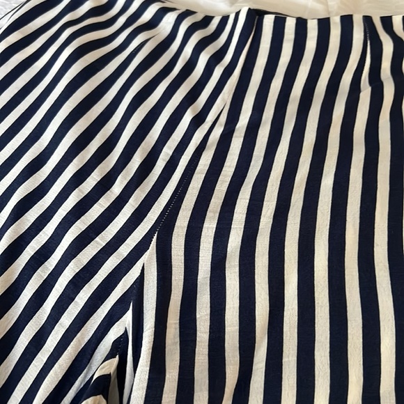 Navy Blue and White Striped Palazzo Pant - Picture 2 of 2
